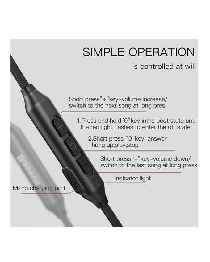 Baseus Encok S06 Magnetic Bluetooth In-Ear Earphone - Black - Image 6