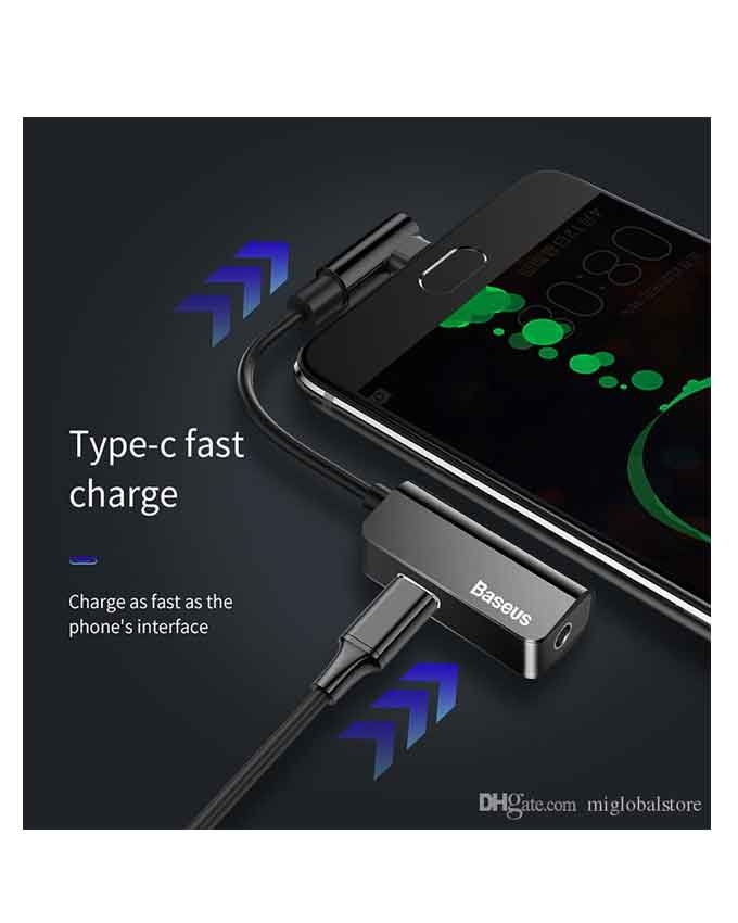 Baseus L45 Type-C to Type-C And 3.5mm Jack - Black - Image 3