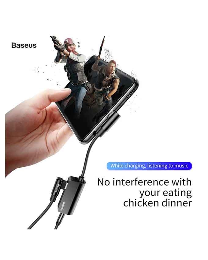 Baseus L45 Type-C to Type-C And 3.5mm Jack - Black - Image 4