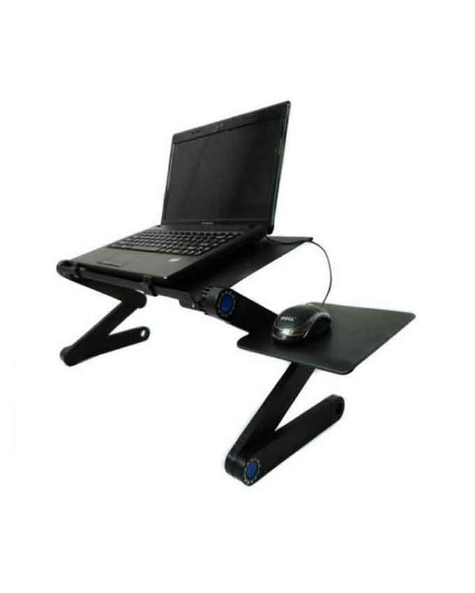 T8 Multi-Function Aluminium Laptop Cooling Table - Black - Image 3