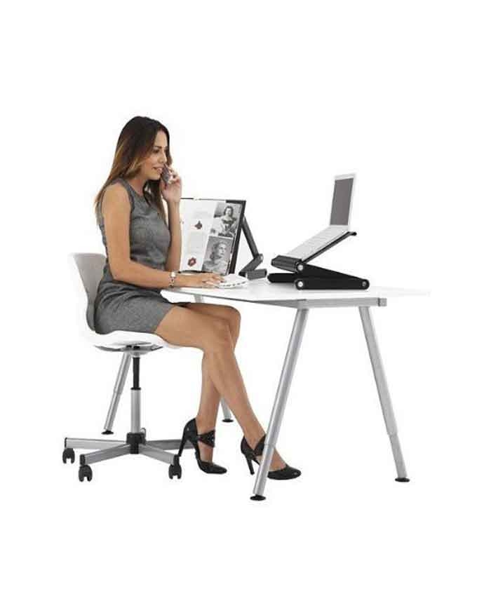 T8 Multi-Function Aluminium Laptop Cooling Table - Black - Image 2