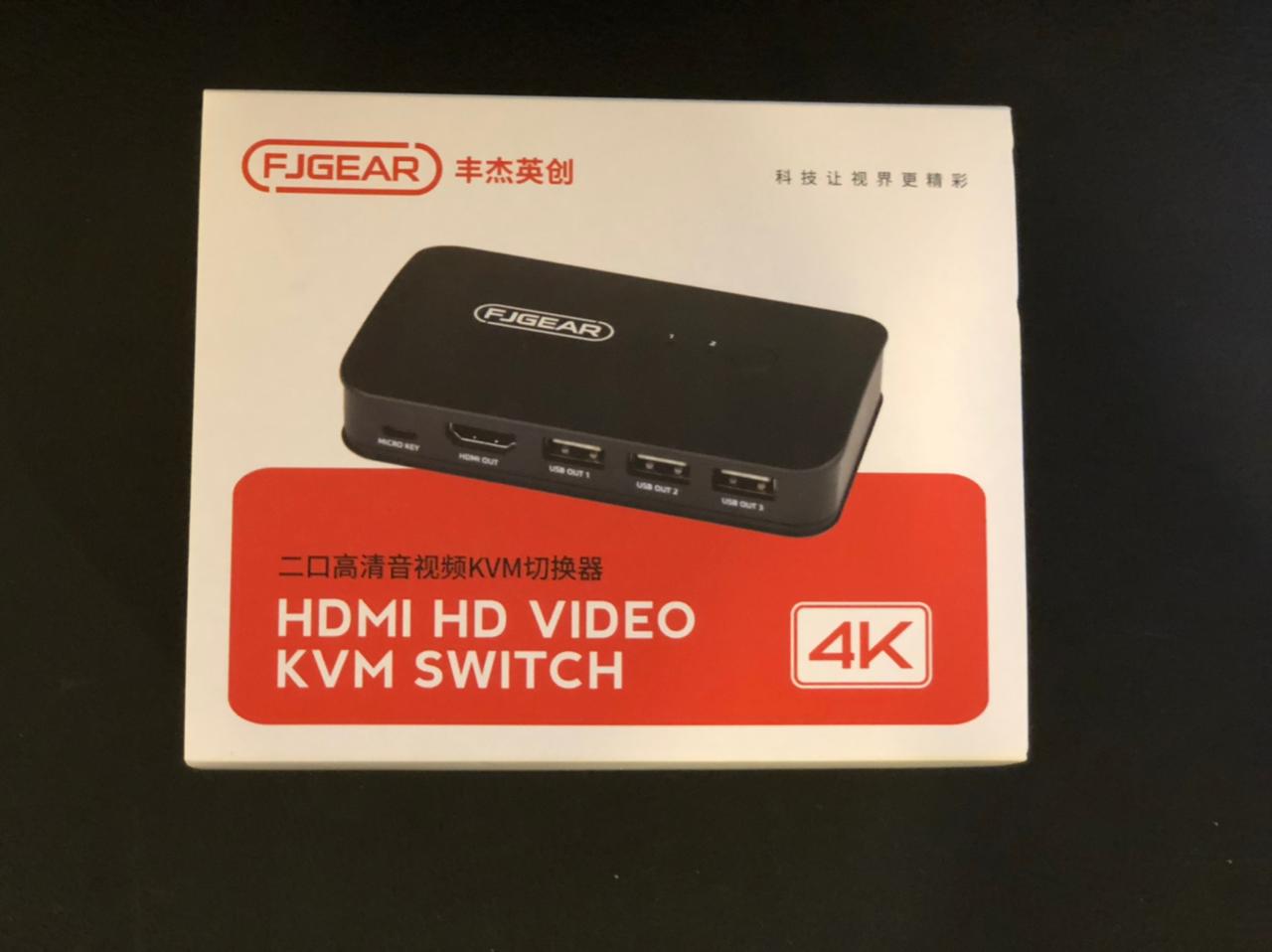 FJGEAR-FJ-HK401 HDMI KVM Switch 4K 4Ports Cable