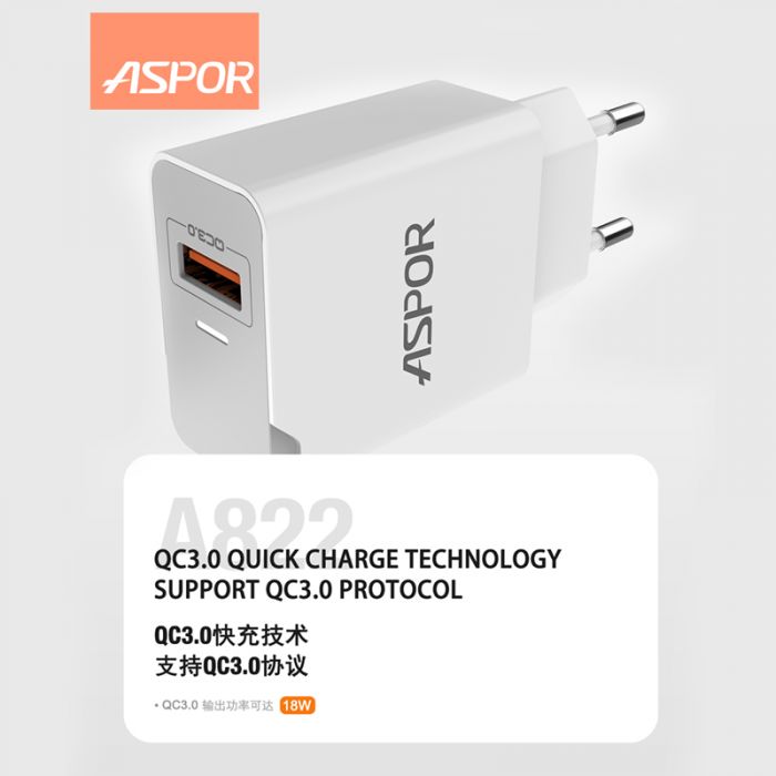 ASPOR A822 18W FAST CHARGER white