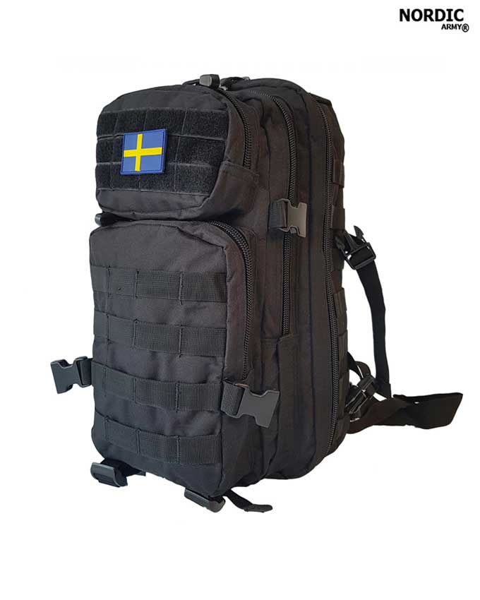 Nordic Army US Assault Backpack Swedish Flag 25L Original - Black