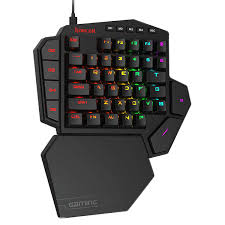 Redragon K585 DITI One-Handed RGB Mechanical Gaming Keyboard, Blue Switches, Professional Gaming Keypad with 7 Onboard Macro Keys, Detachable Wrist Rest, 42 Keys