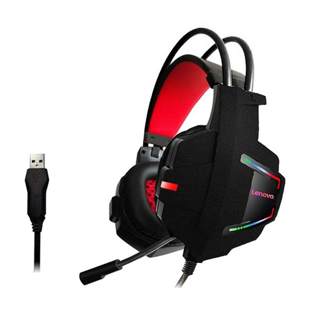 Lenovo Hu85 Gaming Headset Usb2.0 Volume Adjustment With Hose Long Mic