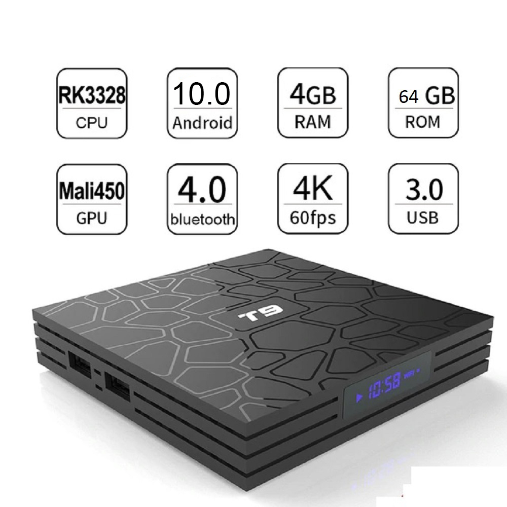 Smart Box T9 4gb+64gb Quad Core 4k Ulta Hd 10.0v Original