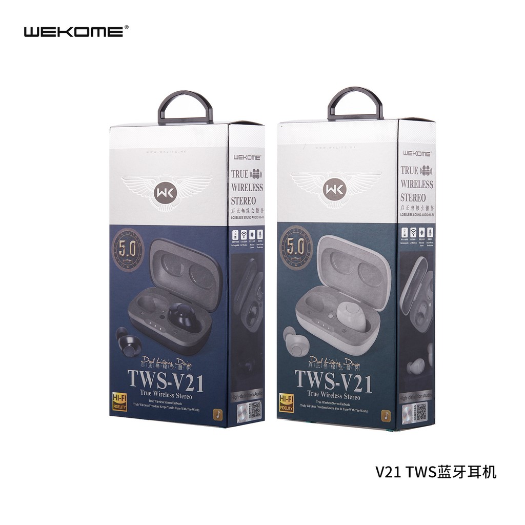 Remax WK TWS V21 Airdots Bluetooth With Charging Dock (New Model)