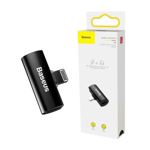 Baseus iP Male to Dual iP Female Adapter L46 Black