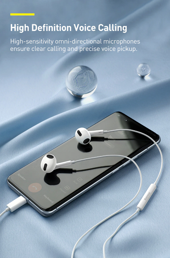 Baseus Encok Type-C lateral in-ear Wired Earphone C17 White - Image 4