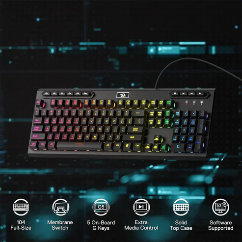 Redragon K513 Aditya Membrance RGB 5 Macro Keys Keyboard - Image 2