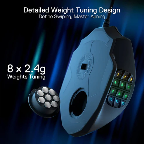 Redragon M908 Impact Black 12400 DPI With 12 Side Buttons Gaming Mouse - Image 6