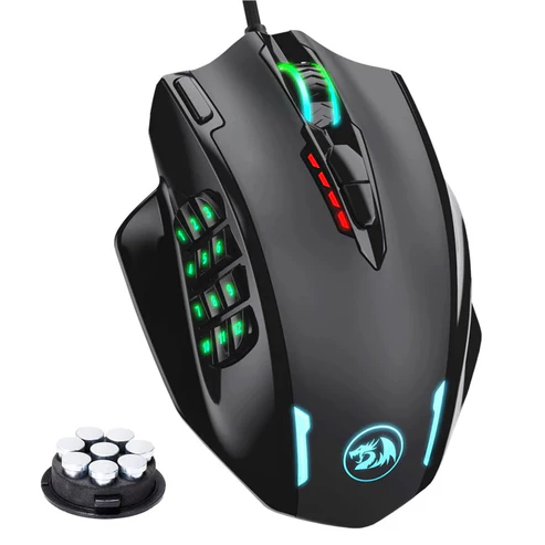 Redragon M908 Impact Black 12400 DPI With 12 Side Buttons Gaming Mouse