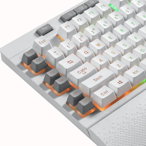 Redragon K512 White Shiva RGB Backlit With Multimedia Keys Keyboard - Image 3