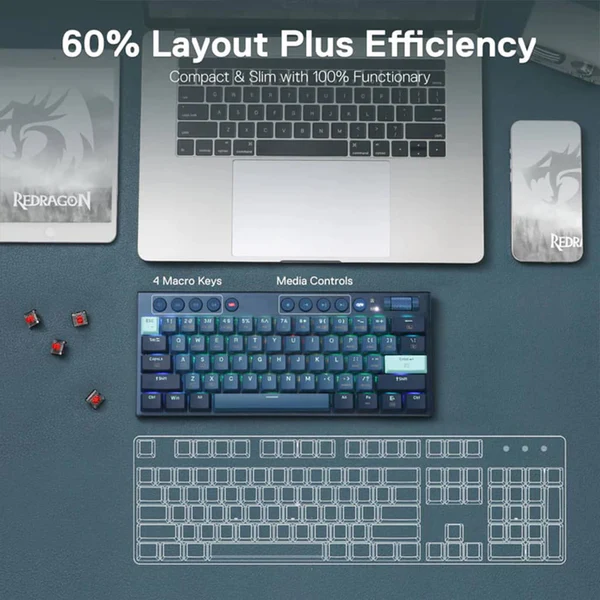 Redragon-K632-Horus-PRO-Blue-Wireless-RGB-Mechanical-Keyboard-Design