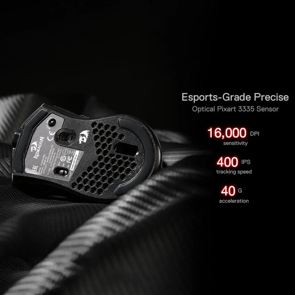 Redragon M808-KS Storm PRO Black Wireless 16000 DPI Mouse - Image 5